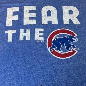 Majestic Threads Chicago Cubs Raglan TShirt Blue Size XL